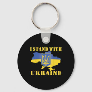 Ukraine-Shirt Ukrainische Flagge Karte Ich stehe h Schlüsselanhänger