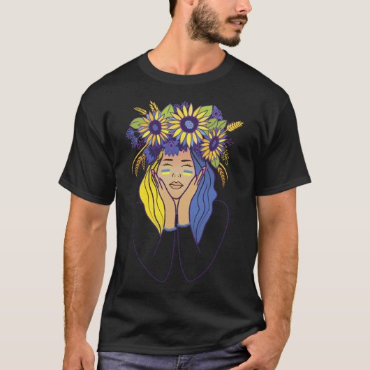 Ukraine Shirt Women Ukrainian Girl Sunflower (Vorderseite)