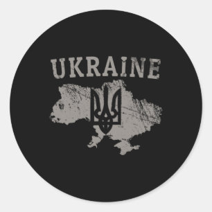 Ukraine-Shirt Zelensky Ukrainischer Tryzub Patriot Runder Aufkleber