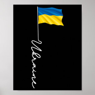 Ukraine Signatur-Flaggenmast - Patriotisch Ukraini Poster