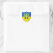 Ukraine Silberschildflagge Quadratischer Aufkleber (Tasche)
