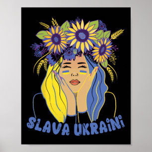 Ukraine Slava Ukraini T-Shirt Unterstützung Ukrain Poster