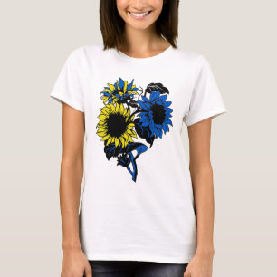 Ukraine Sonnenblume Blau Gelb Ukrainische Flagge U T-Shirt