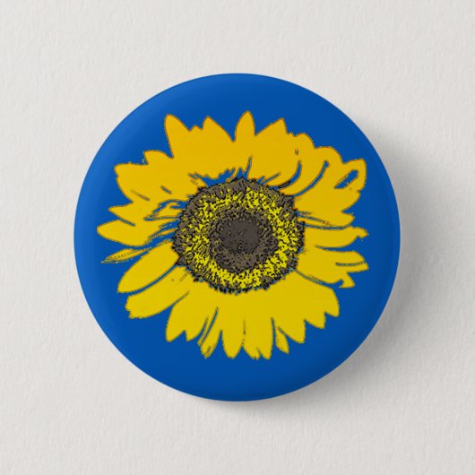 Ukraine Sonnenblume Button (Vorderseite)