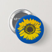 Ukraine Sonnenblume Button (Vorne & Hinten)