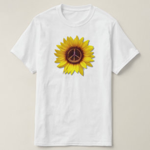 Ukraine Sonnenblume Friedenssymbol Zeichen Anti-Kr T-Shirt
