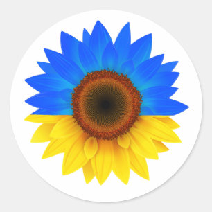ukraine Sonnenblume Klassischer Rundsticker Runder Aufkleber