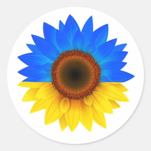 ukraine Sonnenblume Klassischer Rundsticker Runder Aufkleber (Vorderseite)