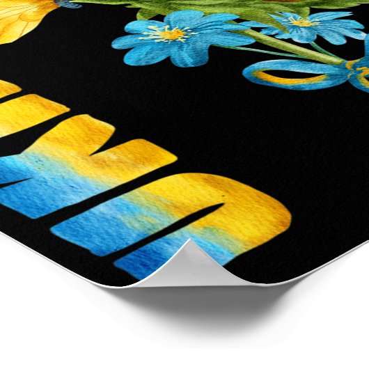 Ukraine Sonnenblume Poster (Ecke)