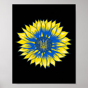 Ukraine Sonnenblume Taschen Stil Retro Floral Ukra Poster