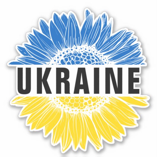 Ukraine Sonnenblume Ukrainische Solidarität Aufkleber (Vorderseite)