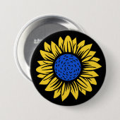 Ukraine Sonnenblume ukrainische Solidarität Button (Vorne & Hinten)