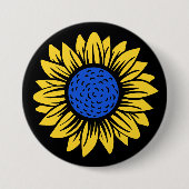Ukraine Sonnenblume ukrainische Solidarität Button (Vorderseite)