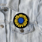 Ukraine Sonnenblume ukrainische Solidarität Button (Beispiel)