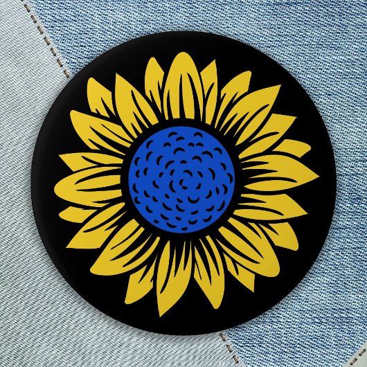 Ukraine Sonnenblume ukrainische Solidarität Button
