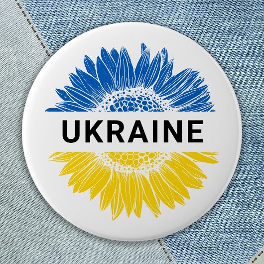 Ukraine Sonnenblume Ukrainische Solidarität Button