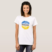 Ukraine Sonnenblume Ukrainische Solidarität T-Shirt (Vorne ganz)