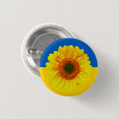 Ukraine - Sonnenblume und ukrainische Flagge / Blu Button (Vorne & Hinten)