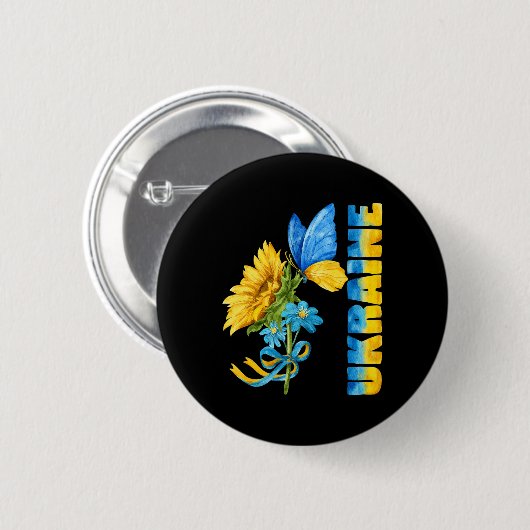 Ukraine Sonnenblumen 8 Button (Vorne & Hinten)