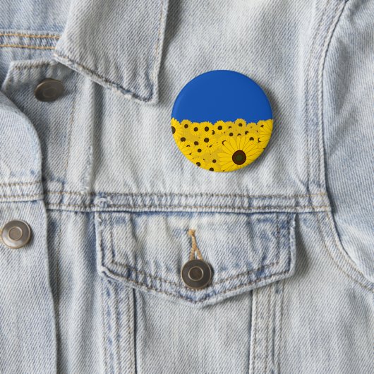 Ukraine Sonnenblumen Button (Beispiel)