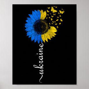 Ukraine-Sonnenblumen-Flagge Vintage Ukrainische Fl Poster