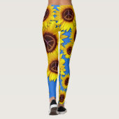 Ukraine Sonnenblumen Friedenszeichen Signatur Anti Leggings (Rückseite)