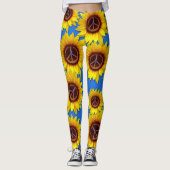 Ukraine Sonnenblumen Friedenszeichen Signatur Anti Leggings (Vorderseite)