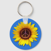 Ukraine Sonnenblumen Friedenszeichen Signatur Anti Schlüsselanhänger (Vorderseite)