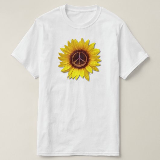 Ukraine Sonnenblumen Friedenszeichen Signatur Anti T-Shirt (Design vorne)
