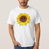 Ukraine Sonnenblumen Friedenszeichen Signatur Anti T-Shirt (Vorderseite)