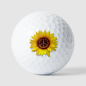 Ukraine Sonnenblumen Friedenszeichen Zeichen gegen Golfball (Vorderseite)