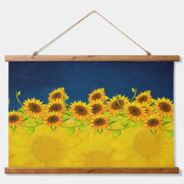 Ukraine Sonnenblumen für die Friedensmauer hängen Wandteppich Mit Holzrahmen