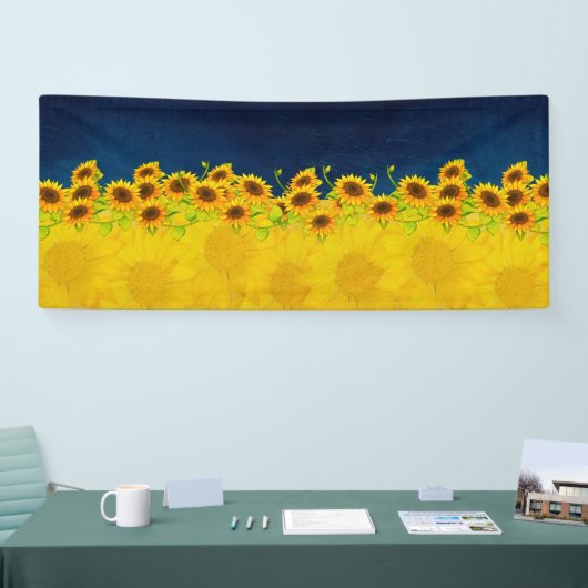 Ukraine Sonnenblumen für Hoffnung und Frieden Banner (Messe)