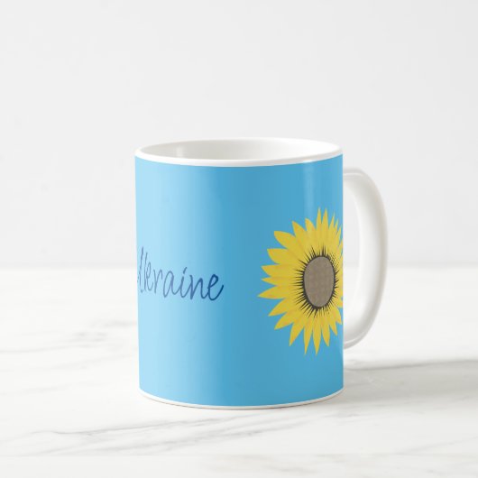 Ukraine Sonnenblumen Gelb und blau Patriotisch Kaffeetasse (VorderseiteRechts)