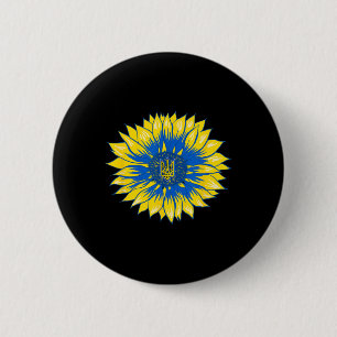 Ukraine Sonnenblumen-Shirt Retro Floral Ukrainisch Button