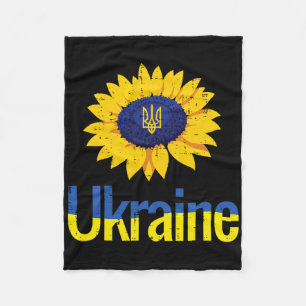 Ukraine-Sonnenblumen-Trident-Tryzub-Ukrainisches-S Fleecedecke
