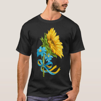 Ukraine Sonnenblumen und Wildblumen in Ukrainische T-Shirt