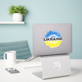 Ukraine Sonnenblumen Unterstützung Solidarität Ukr Aufkleber (Laptop auf Schreibtisch)
