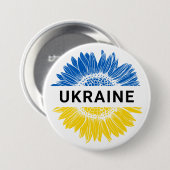 Ukraine Sonnenblumen Unterstützung Solidarität Ukr Button (Vorne & Hinten)