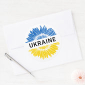 Ukraine Sonnenblumen Unterstützung Solidarität Ukr Runder Aufkleber (Umschlag)