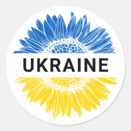 Ukraine Sonnenblumen Unterstützung Solidarität Ukr Runder Aufkleber