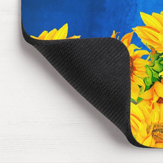 Ukraine Sonnenblumenbanner Mousepad (Ecke)