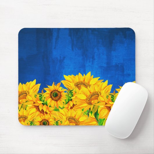Ukraine Sonnenblumenbanner Mousepad (Mit Mouse)
