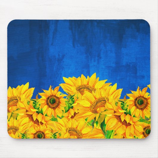 Ukraine Sonnenblumenbanner Mousepad (Vorne)
