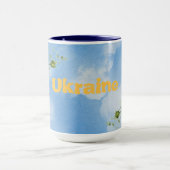 Ukraine Sonnenblumengrün Gelb & Blau Patriotik Tasse (Zentrum)