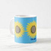 Ukraine Sonnenblumenmuster Gelb und Blau Kaffeetasse (Vorderseite Links)