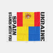 Ukraine Spanien steht an Ihrer Seite Spanische Unt Fleecedecke (Vorderseite (Horizontal))