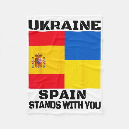 Ukraine Spanien steht an Ihrer Seite Spanische Unt Fleecedecke (Vorderseite)