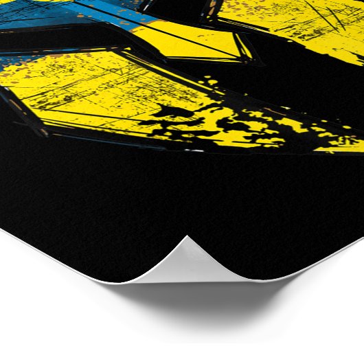 Ukraine Sparta Helmet Ukraine Wappen Flag Männer F Poster (Ecke)