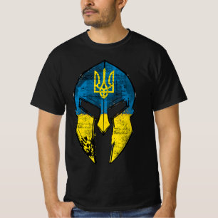 Ukraine Sparta Helmet Ukraine Wappen Flag Männer F T-Shirt